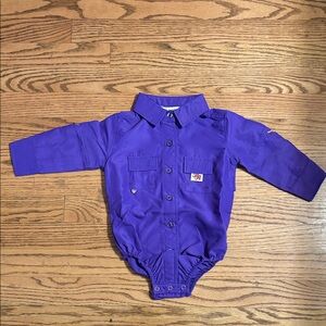 BullRed Vented, Long Sleeve,Purple Kids One Piece Fishing Shirt. Boys 12 month